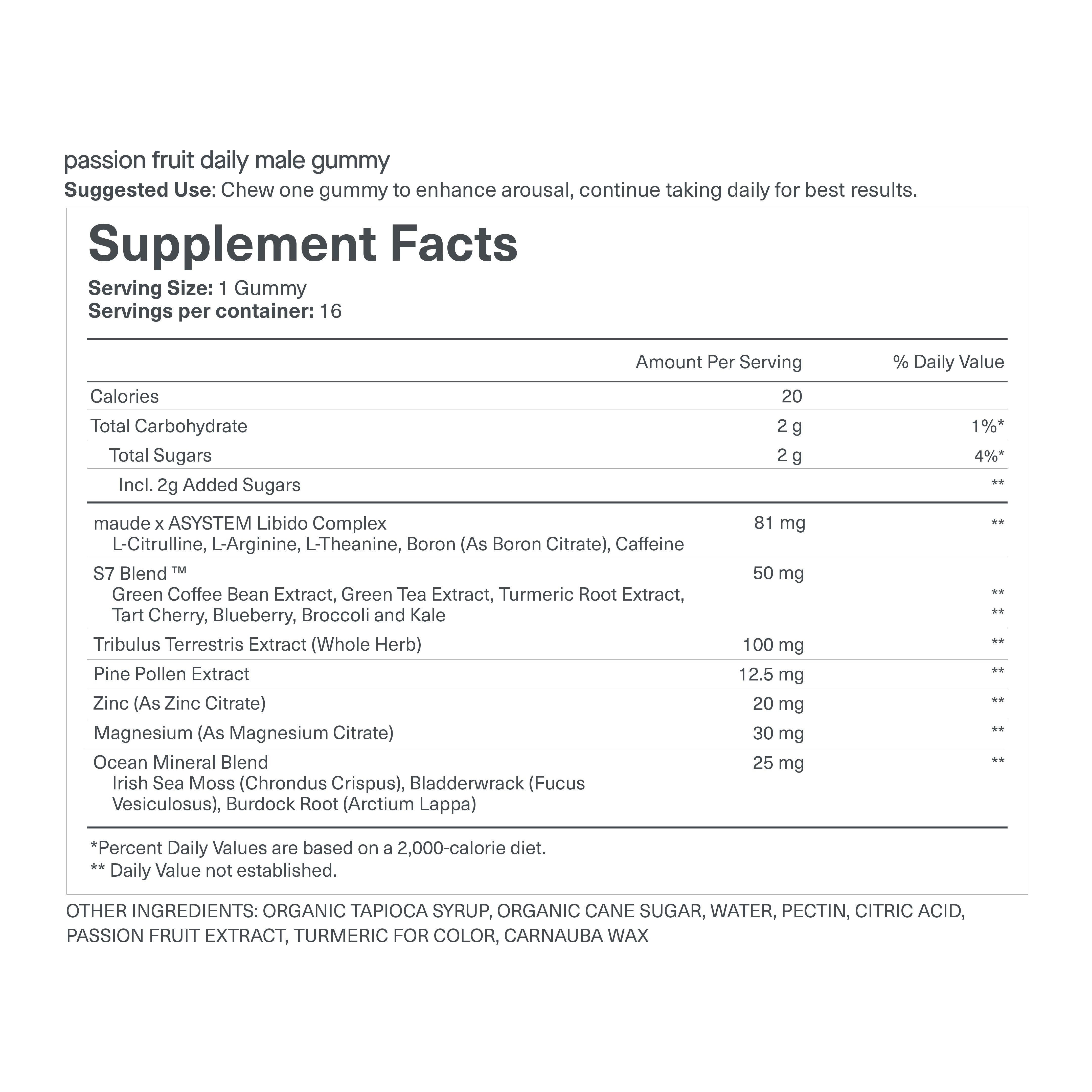 Ingredients Label
