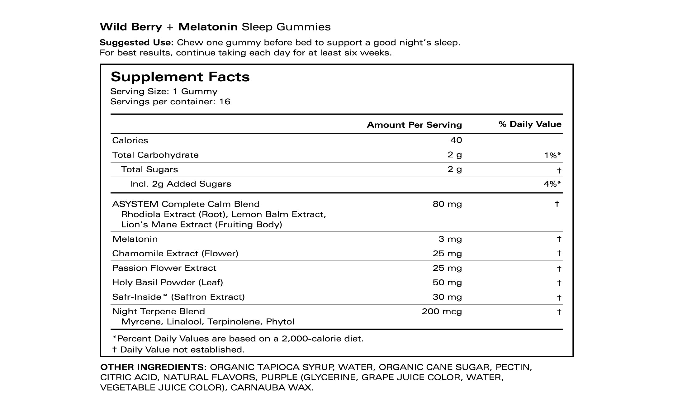Ingredients Label